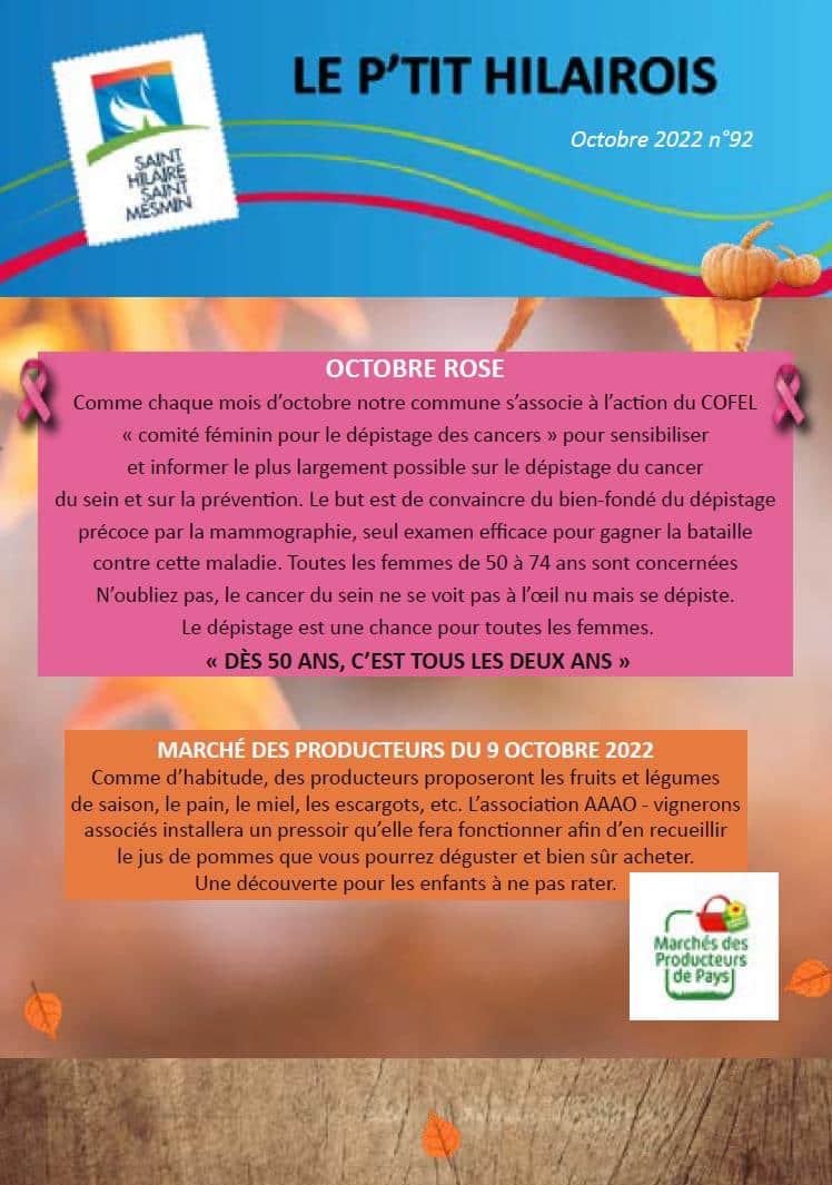 P'tit Hilairois octobre 2022